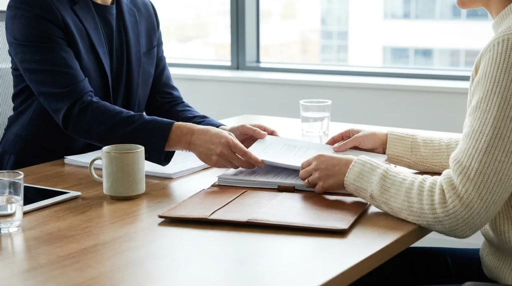 Client preparing to speak with a qualified lawyer