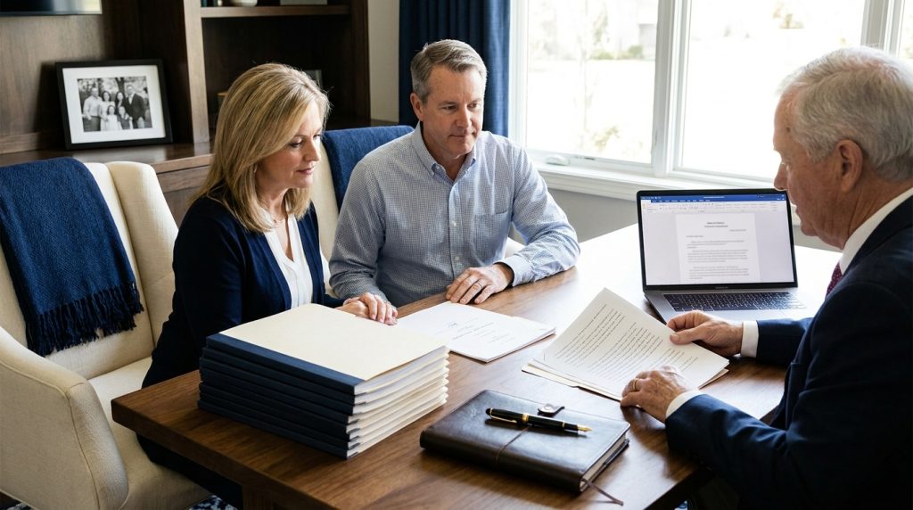 Estate planning checklist with important family legal and financial documents