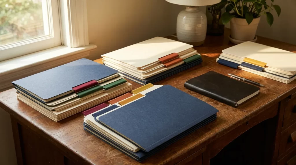 Organized consultation documents and records prepared for a legal meeting